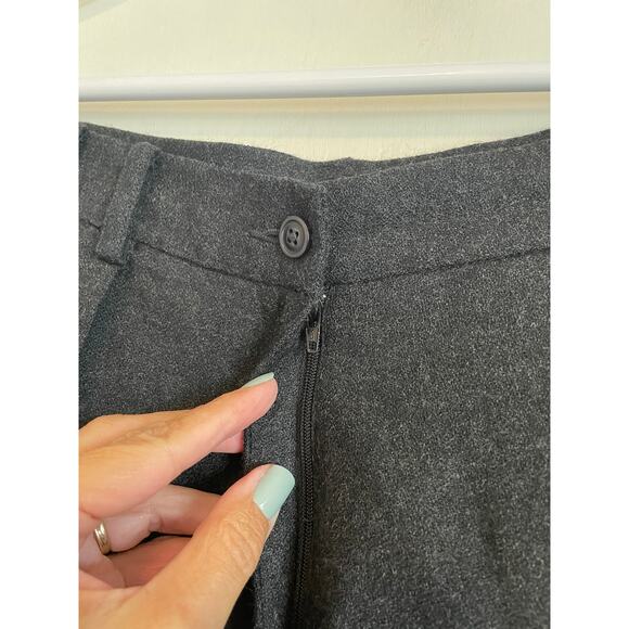 AKA Eddie Bauer charcoal wool pants Full Trouser lined vintage high waisted 14 - Picture 3 of 9